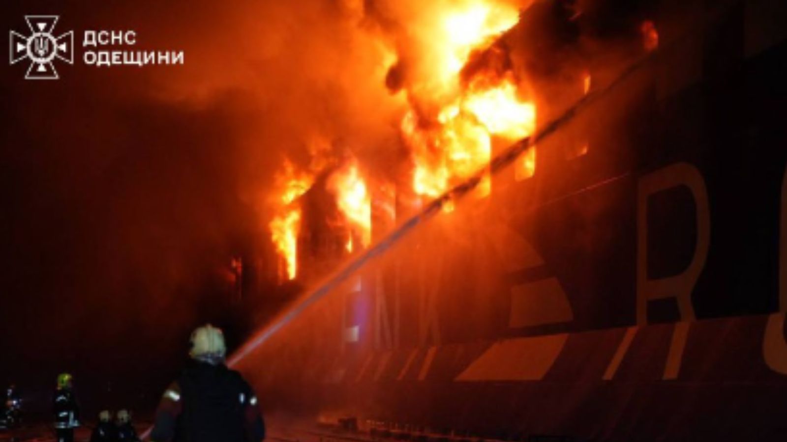 Russia attacked Turkish ship Cenk T. immense fire broke out