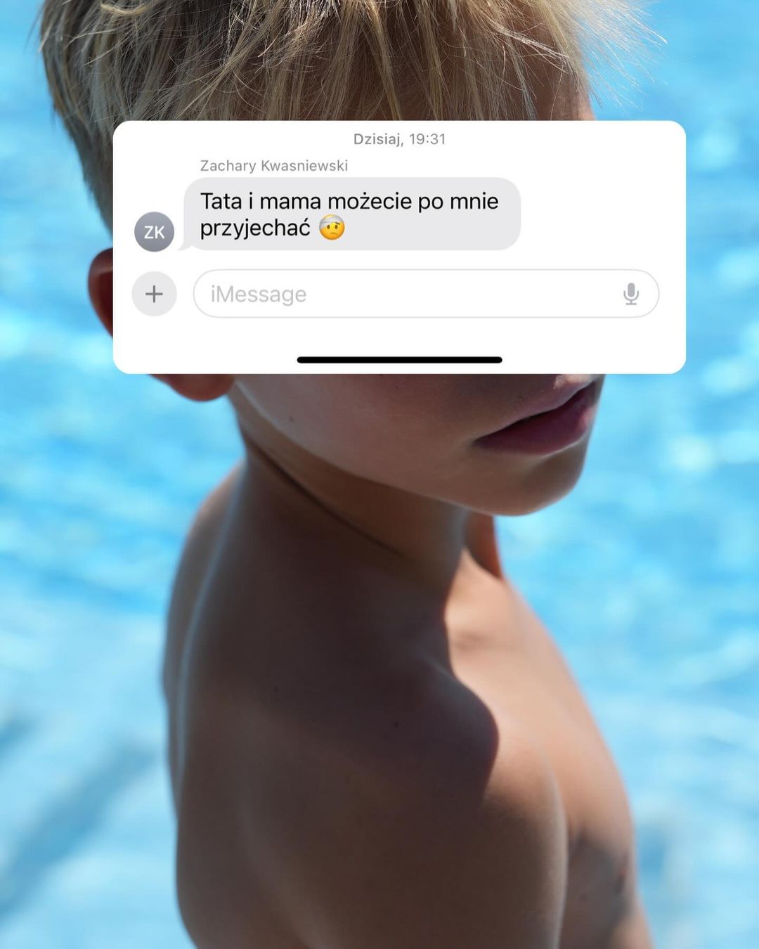 SMS od syna Mai Bohosiewicz, fot. Instagram