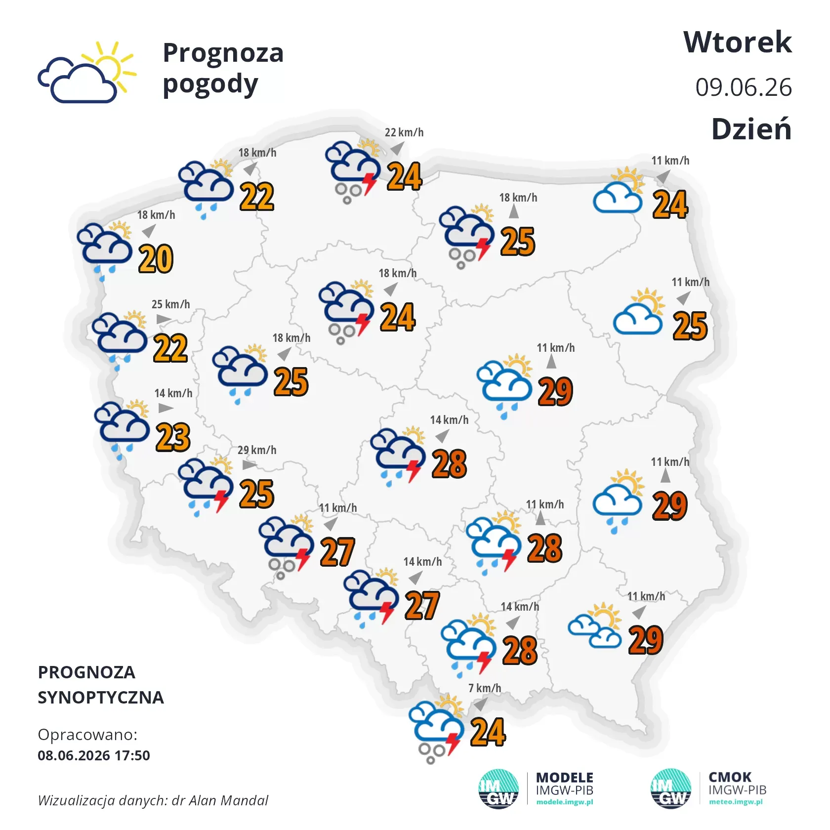 Gwałtowne załamanie pogody w Polsce. IMGW ostrzega przed burzami i nawałnicami 