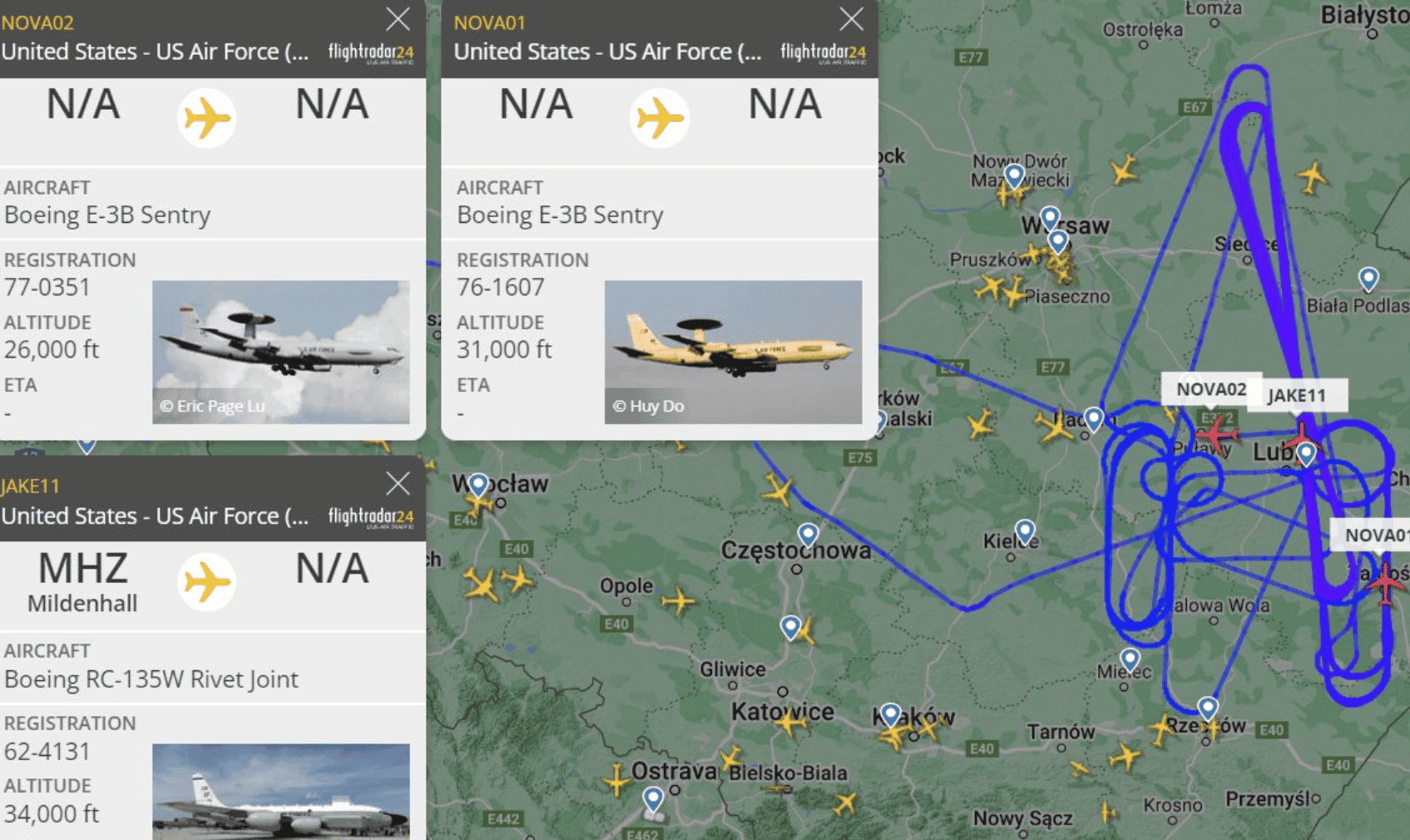 Nad Polską znalazły się tajemnicze samoloty.