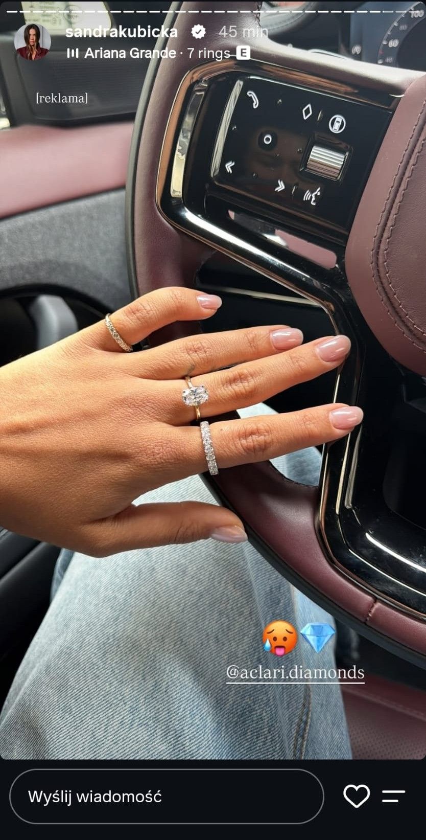 Nowy partner, a teraz brylant na palcu. Sandra Kubicka z dumą pokazała pierścionek