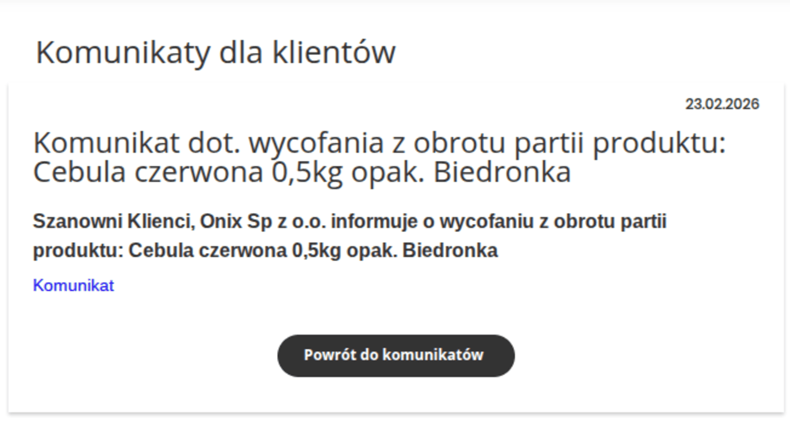 Pilny apel Biedronki do klientów. Wycofuje ten produkt, stwierdzono obecność metalu ciężkiego