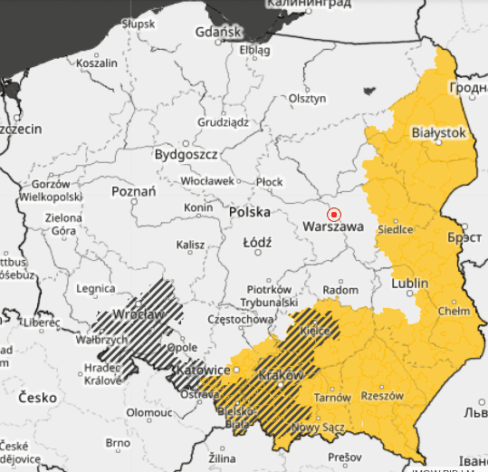 Alerty IMGW. Wydano ostrzeżenia przed intensywnymi opadami deszczu, burzami i silnym wiatrem