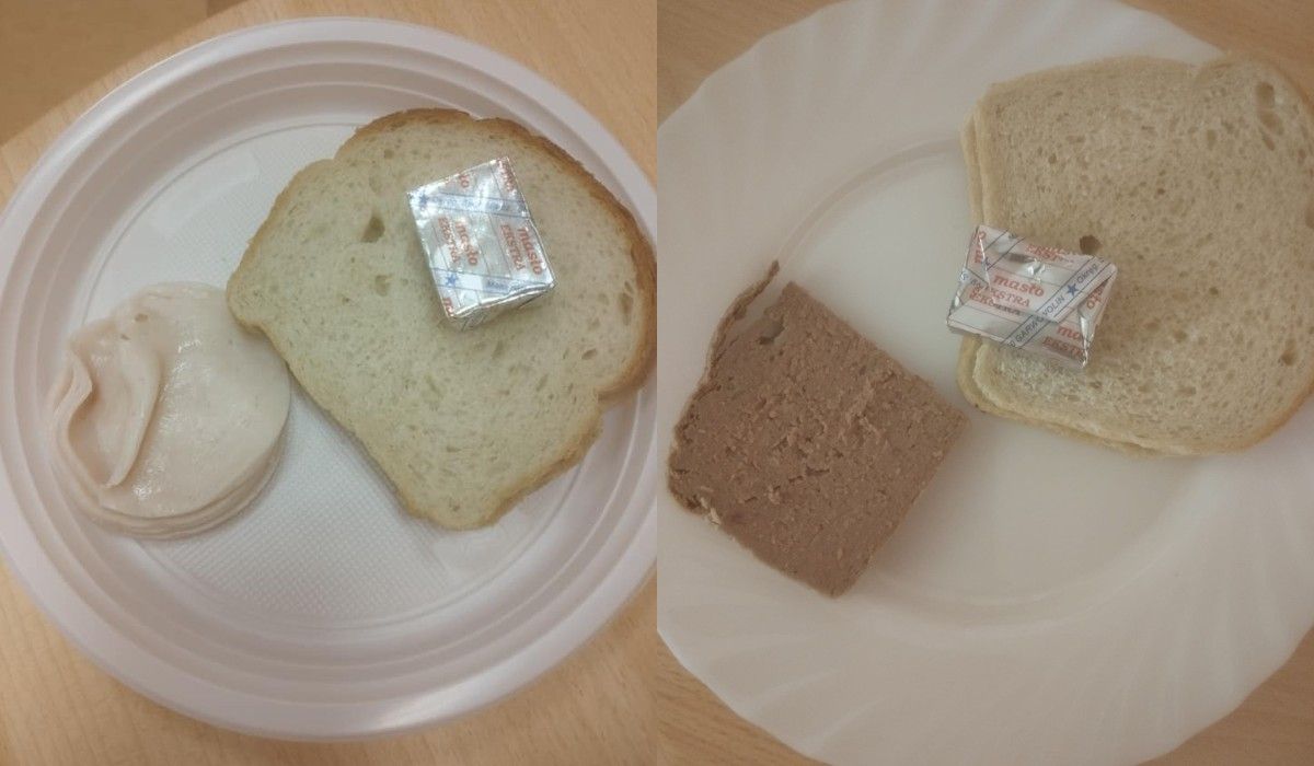 Śniadanie i kolacja w Uniwersyteckim Szpitalu w Rzeszowie. Fot. Facebook @Jedzenie w szpitalach.jpg