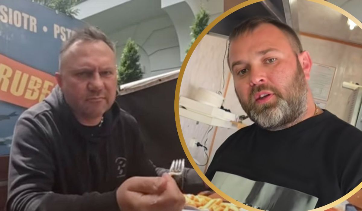 Tomasz Strzelczyk i właściciel smażalni ryb