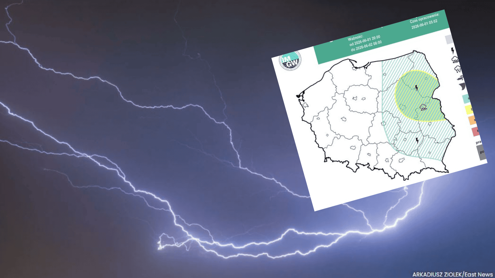 Pogoda na poniedziałek 1 czerwca. IMGW wydał alerty, idą burze