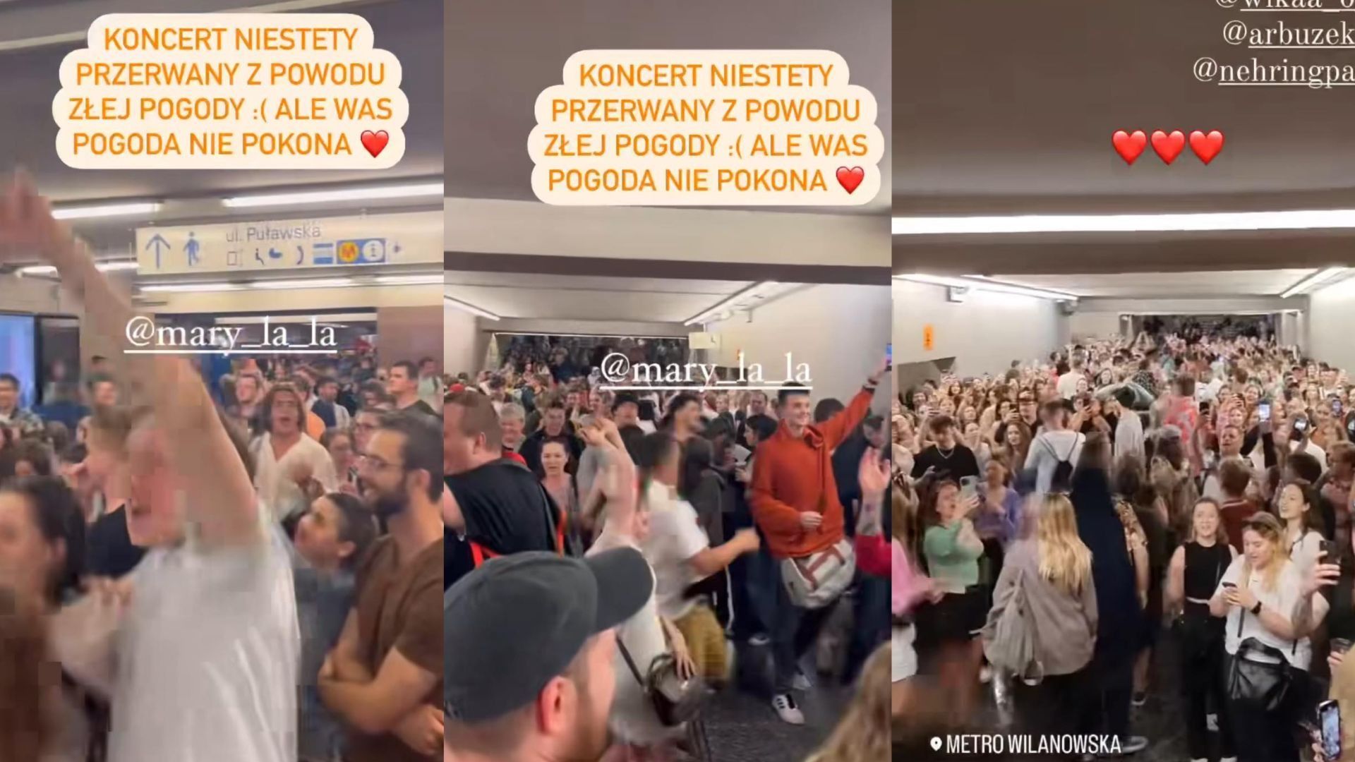 Tłum śpiewający piosenkę Maryli po Mokotonaliach, fot. Instagram