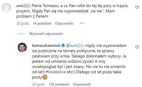 Tomasz Kammel wdał się z dyskusję z internautami, fot. Instagram 1 (1).jpg