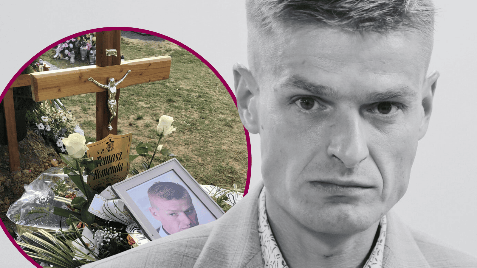 Tak teraz wygląda grób Tomasza Komendy. W oczy rzuca się jeden znicz. Ktoś coś na nim napisał