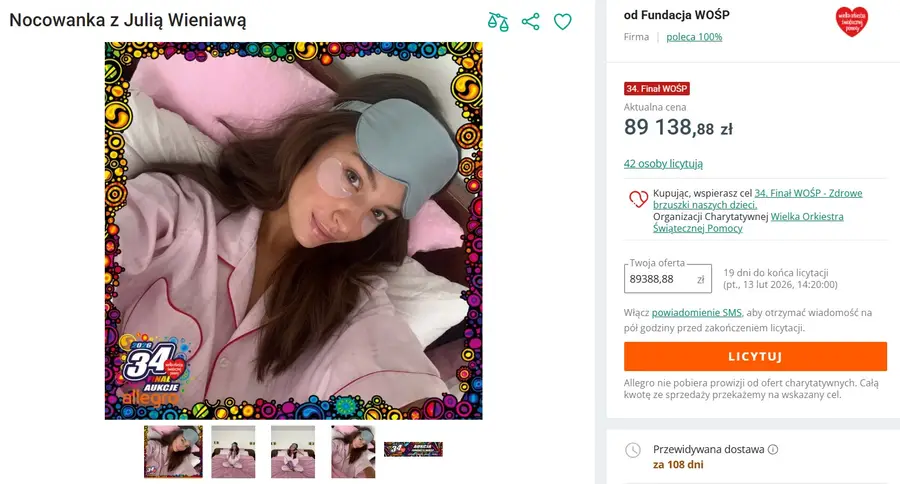 Finał WOŚP już za chwilę, a aukcje gwiazd biją rekordy. Takie kwoty padły