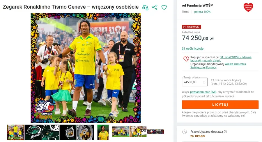 Finał WOŚP już za chwilę, a aukcje gwiazd biją rekordy. Takie kwoty padły