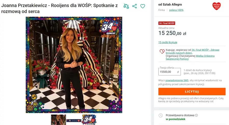 Finał WOŚP już za chwilę, a aukcje gwiazd biją rekordy. Takie kwoty padły