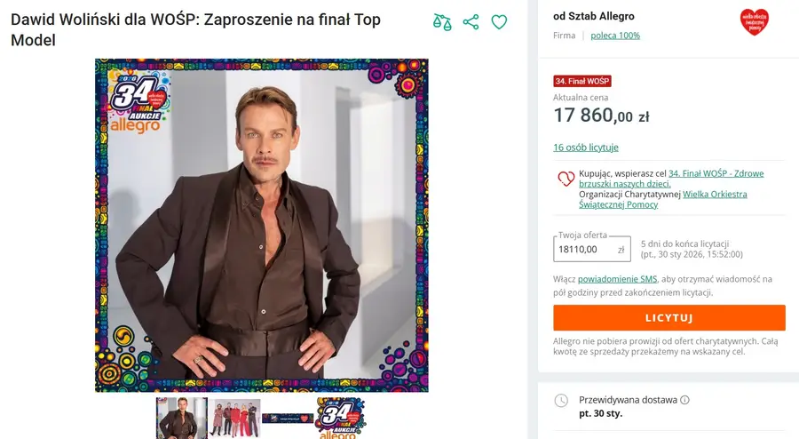 Finał WOŚP już za chwilę, a aukcje gwiazd biją rekordy. Takie kwoty padły