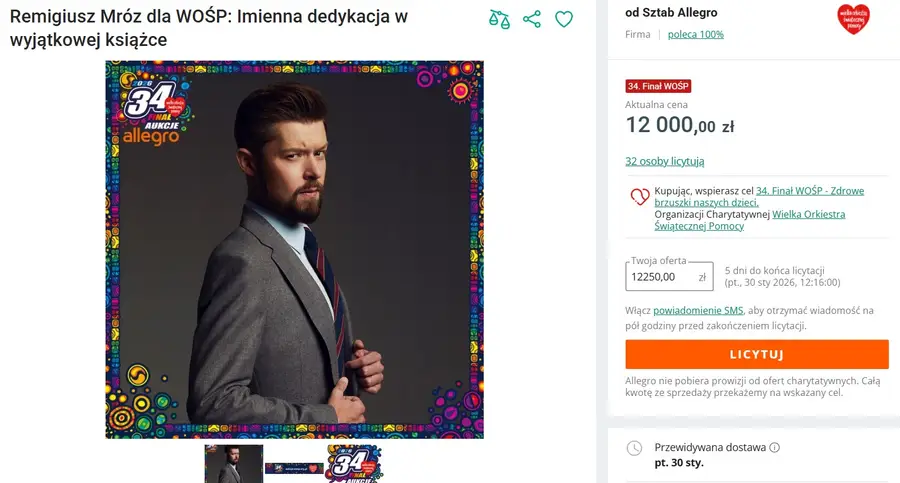 Finał WOŚP już za chwilę, a aukcje gwiazd biją rekordy. Takie kwoty padły