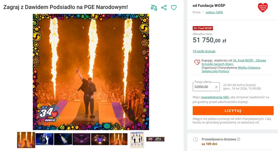 Finał WOŚP już za chwilę, a aukcje gwiazd biją rekordy. Takie kwoty padły