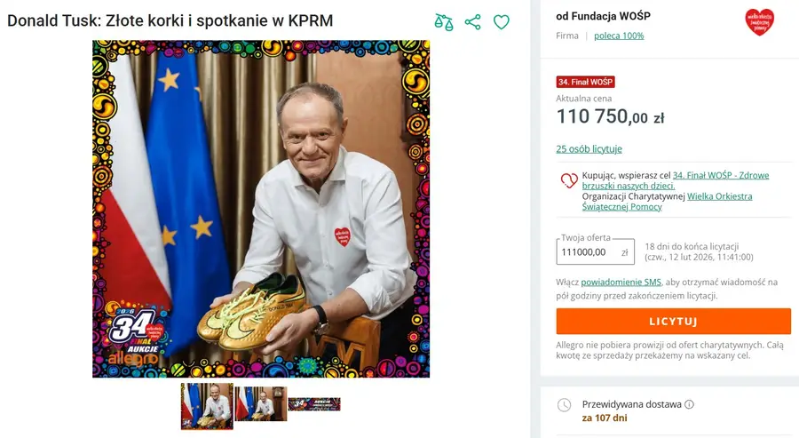 Finał WOŚP już za chwilę, a aukcje gwiazd biją rekordy. Takie kwoty padły