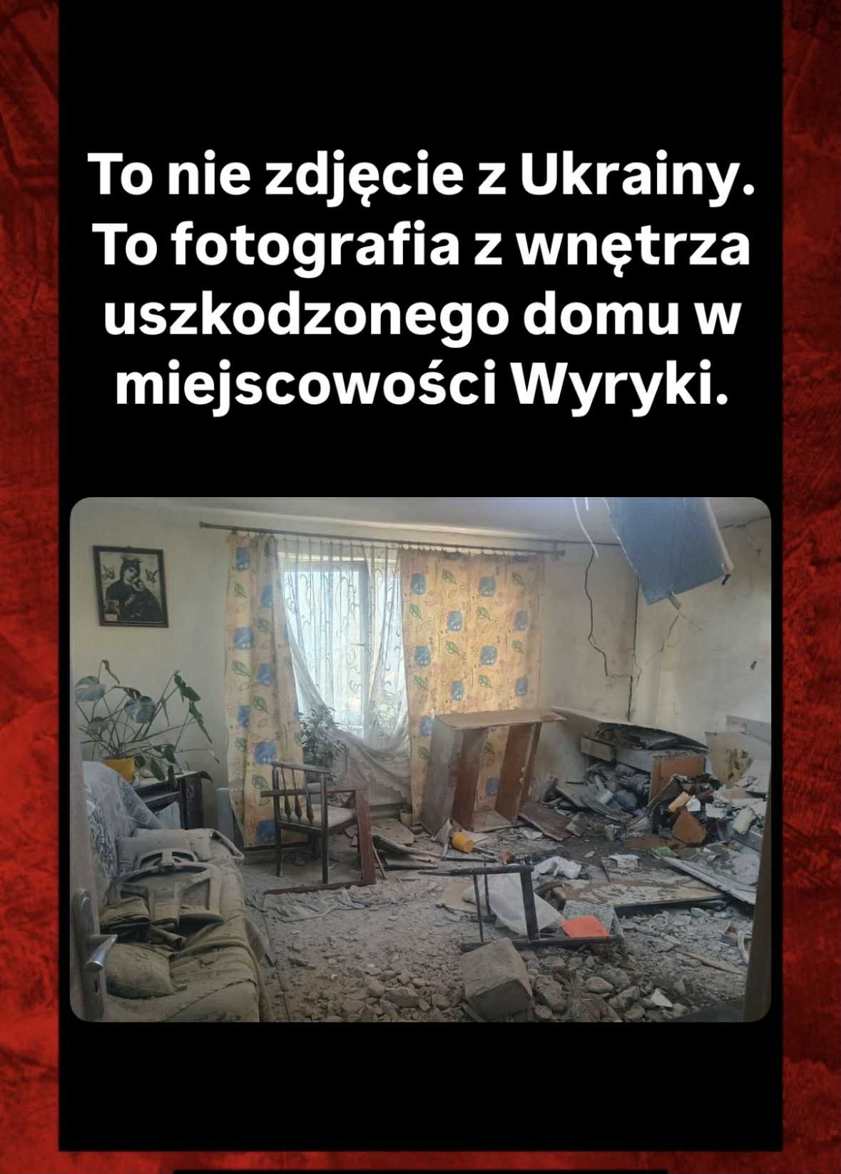 Wnętrze po ataku dronu