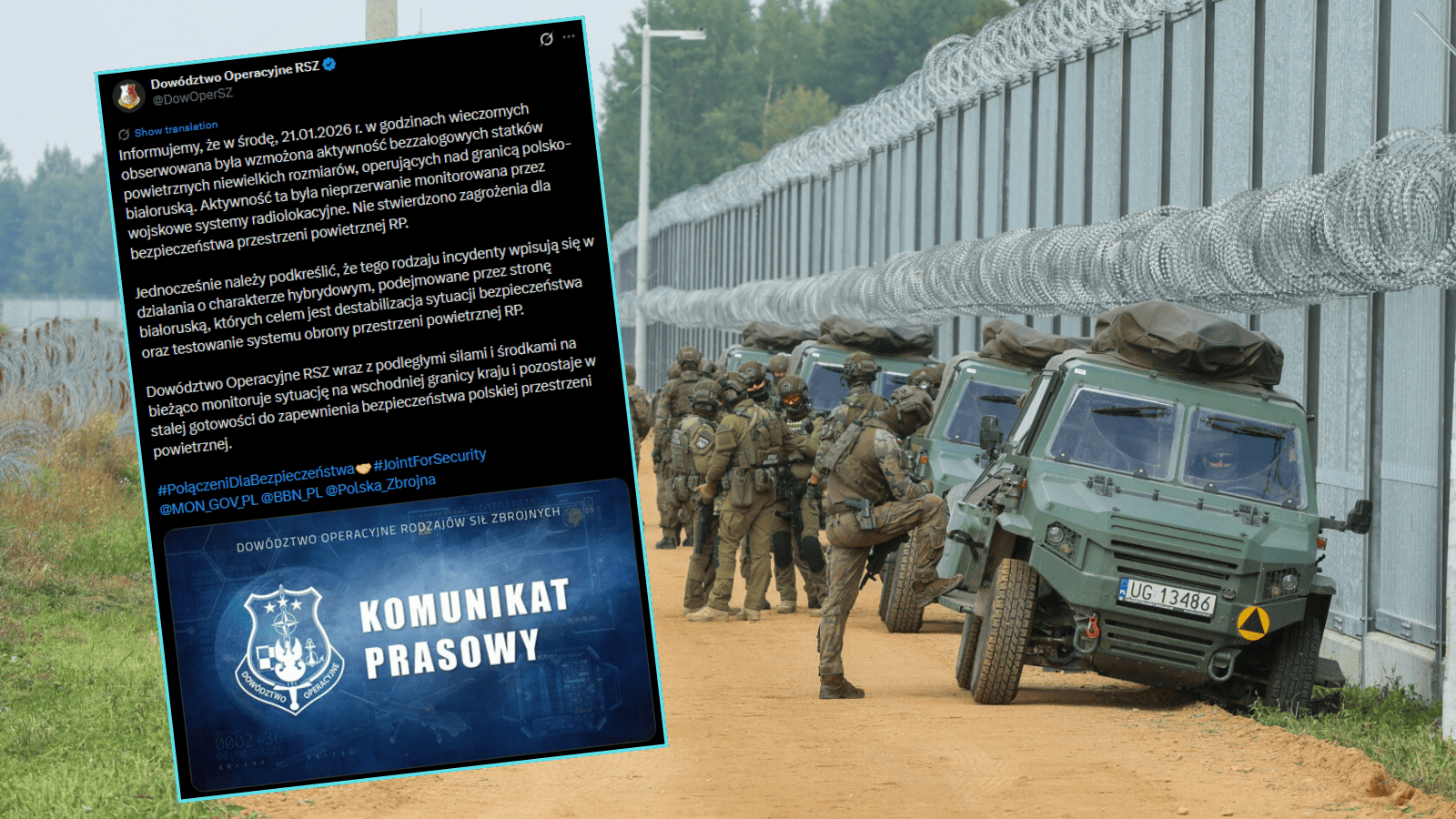 "Wzmożona aktywność bezzałogowych statków". Pilna wiadomość polskiego wojska