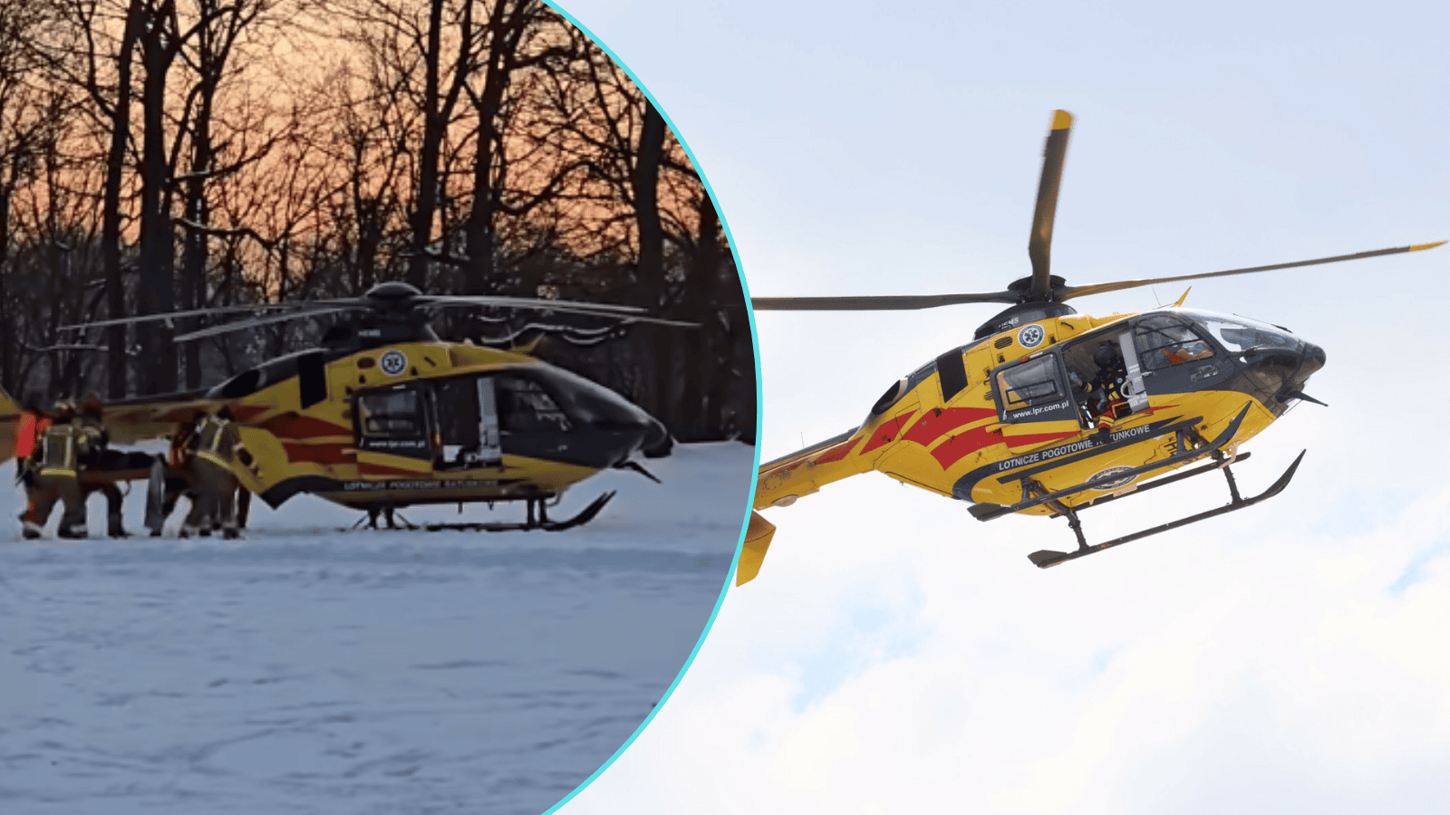 Dziecko zjeżdżało na jabłuszku, uderzyło w drzewo. LPR w akcji