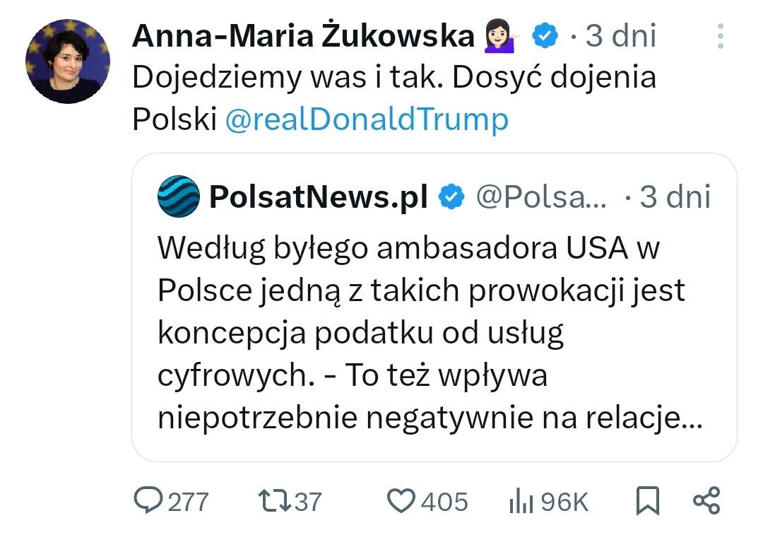 „Dojedziemy was” - Żukowska ostro w sieci. Amerykańskie napięcia w polskim Sejmie