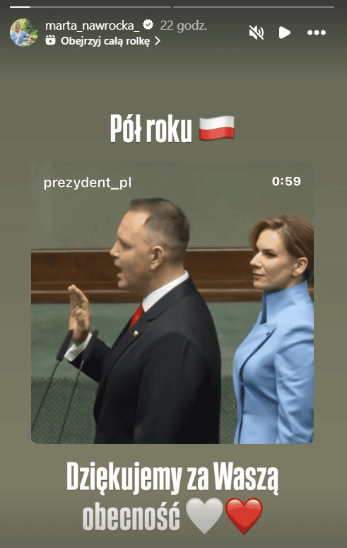 Od zaprzysiężenia Karola Nawrockiego minęło pół roku. Pierwsza Dama właśnie to powiedziała