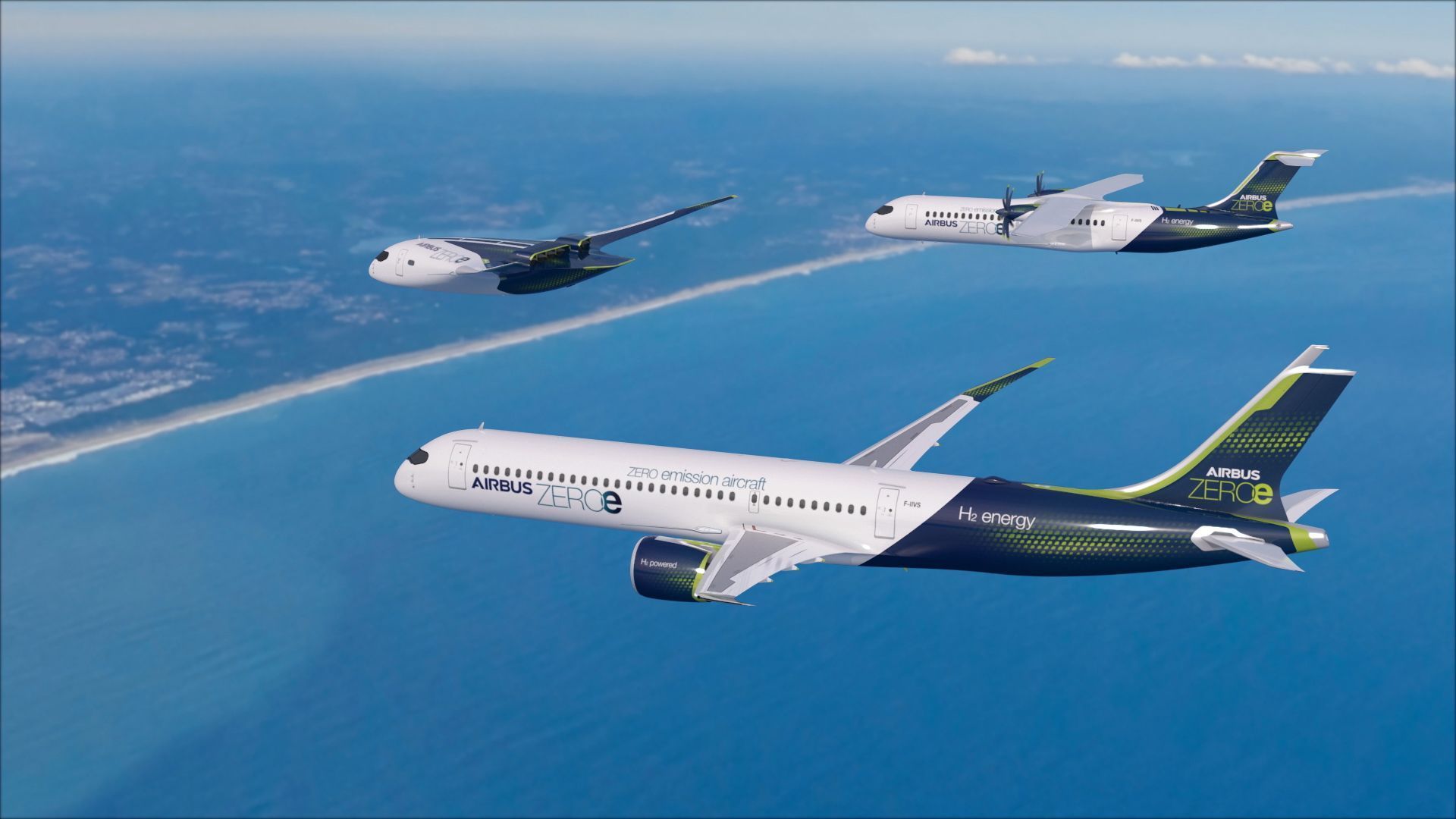 Samoloty zeroemisyjne od Airbusa - wizualizacja