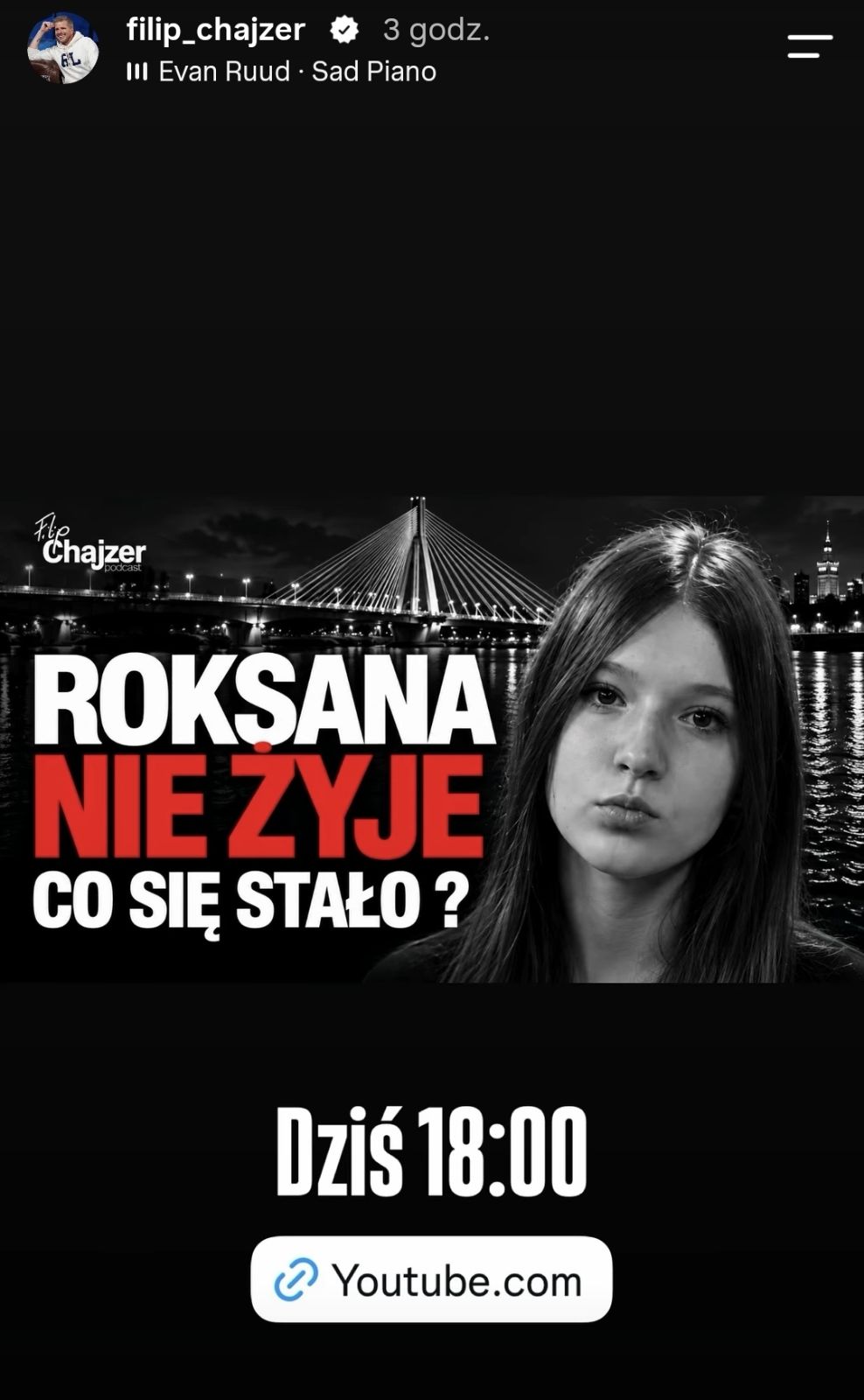 "Roksana nie żyje". Filip Chajzer poinformował o śmierci. Ludzie do końca mieli nadzieję