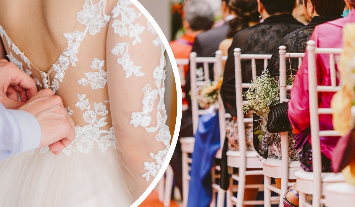 Założyła suknię z własnego ślubu na wesele koleżanki, fot. Canva/omelnytsyi, Joaquin Corbalan