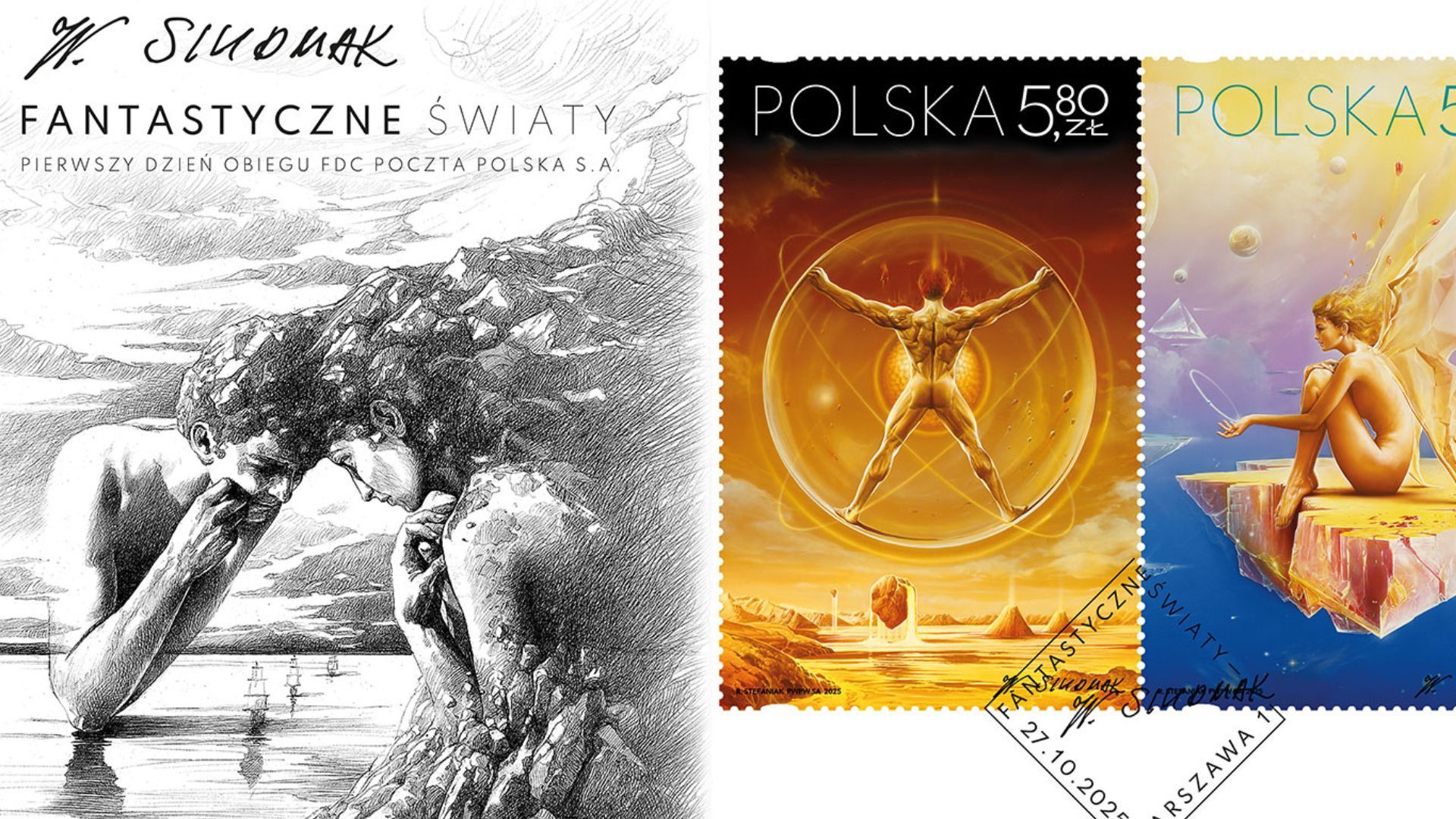 Nowa emisja Poczty Polskiej – „Fantastyczne światy” Wojciecha Siudmaka