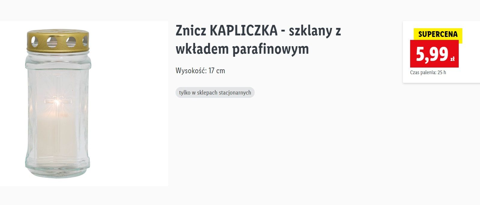 Znicz za 5,99 z Lidla 