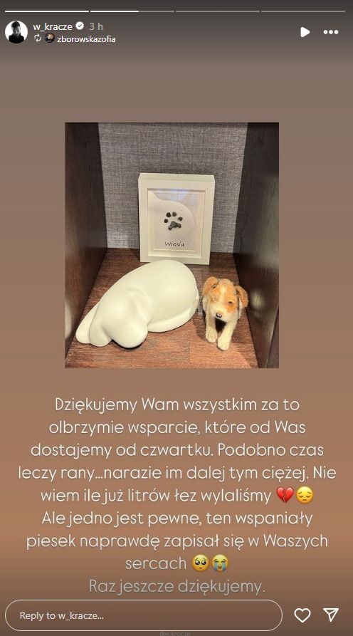 Zofia Zborowska pożegnała ukochanego psa, fot. Instagram