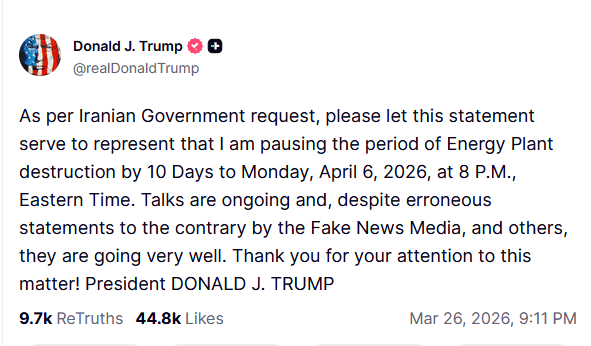 Trump zmienia decyzję. Daje Iranowi dziesięć dni na porozumienie