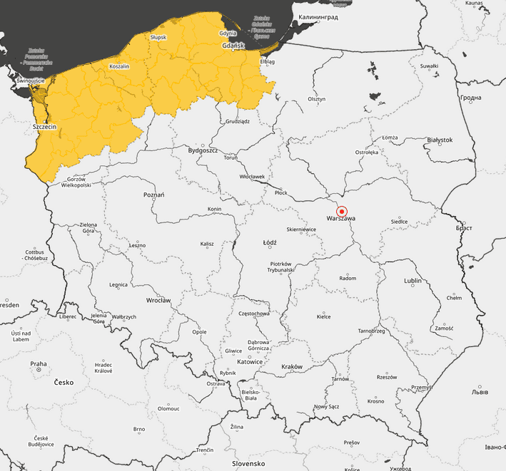 IMGW wydało ostrzeżenia I. stopnia. W Polskę uderzą wichury