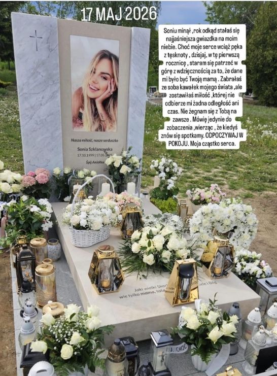 Poruszające słowa mamy Soni Szklanowskiej w rocznicę śmierci córki. Pokazała zdjęcie z cmentarza