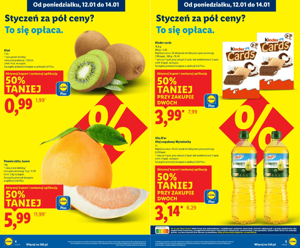 W Lidlu "2+1 gratis" i obniżki o 50 proc. Obowiązują limity, klienci powinni się spieszyć