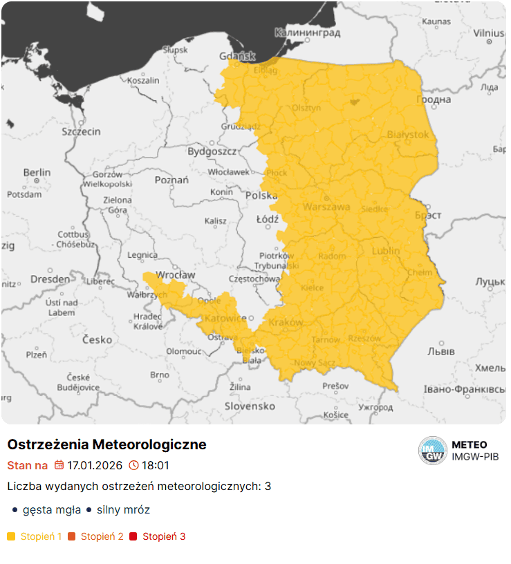 Pół Polski na żółto, IMGW wydał ostrzeżenia. W tych regionach zrobi się niebezpiecznie