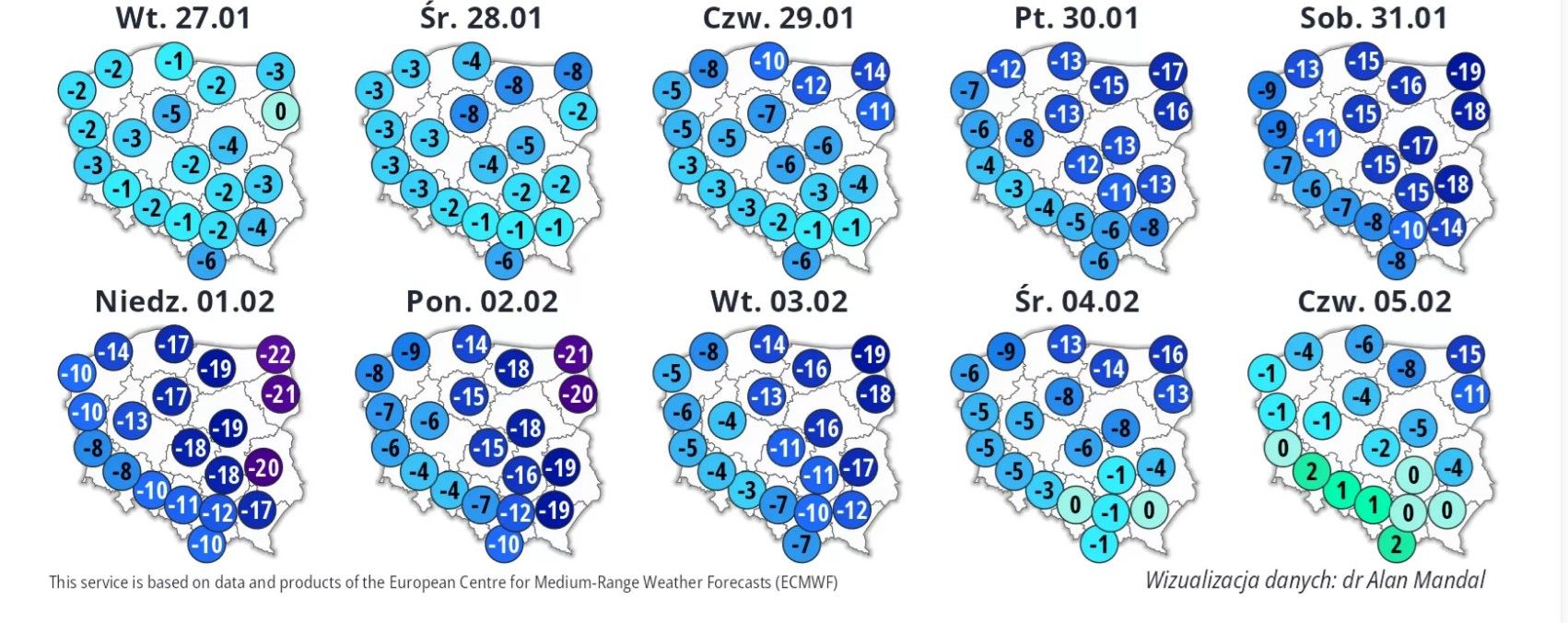 IMGW alarmuje: nadciąga najzimniejszy dzień w roku. W tym miejscu temperatura spadnie do -28 st. C