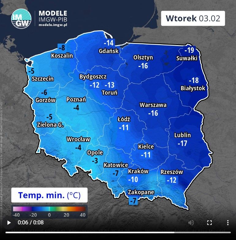 IMGW alarmuje: nadciąga najzimniejszy dzień w roku. W tym miejscu temperatura spadnie do -28 st. C