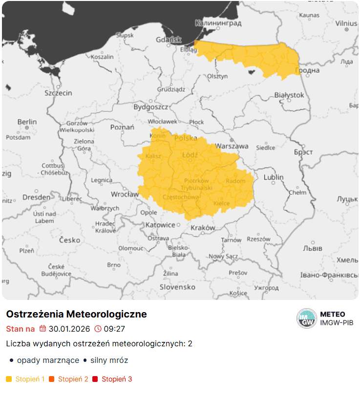 Zaczęło się z samego rana. Silny mróz uderzy w Polskę, są nowe ostrzeżenia IMGW