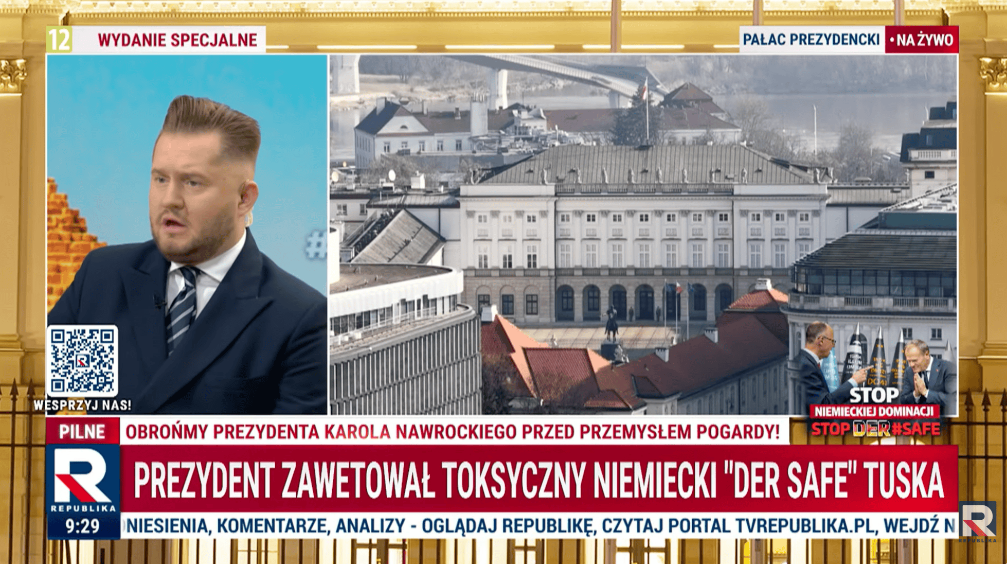 "Der Safe" kaputt. 9 najbardziej kuriozalnych pasków TV Republiki o wecie prezydenta
