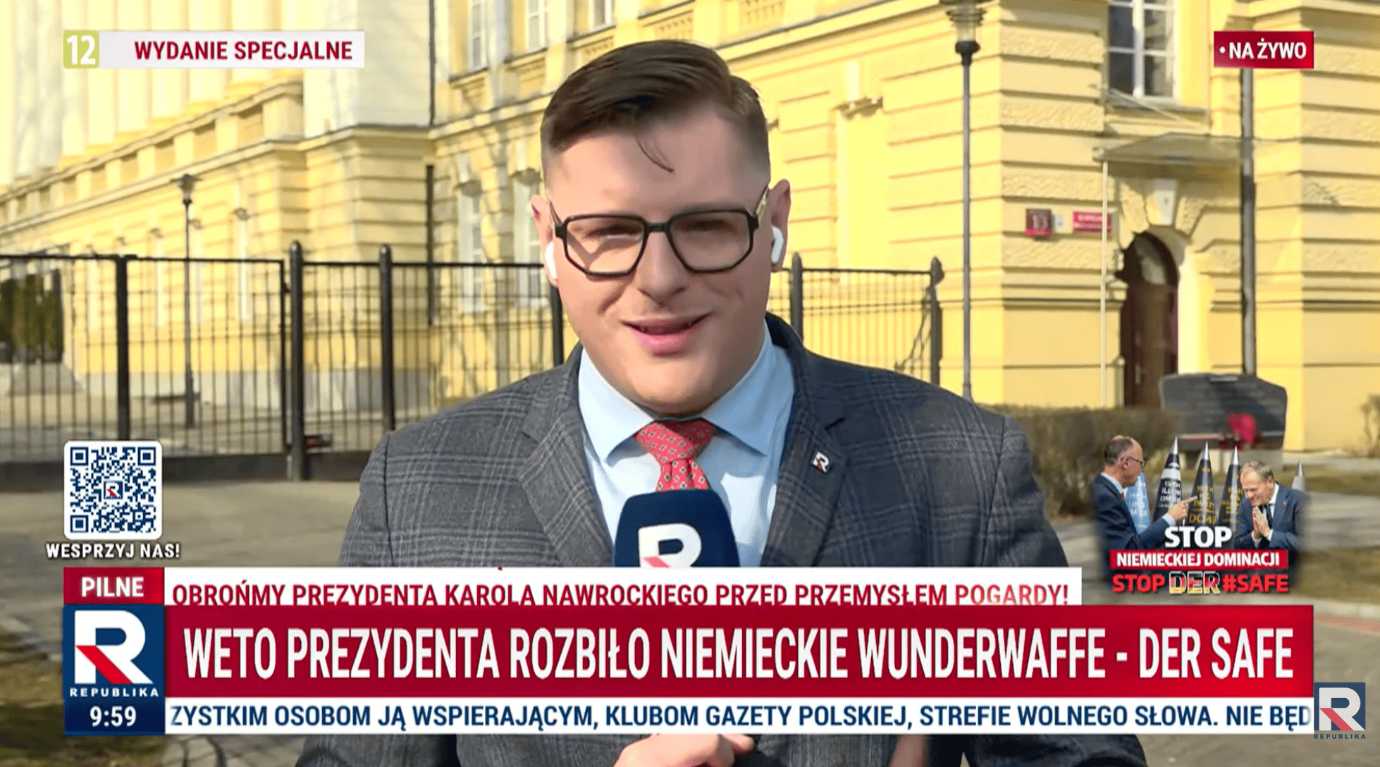"Der Safe" kaputt. 9 najbardziej kuriozalnych pasków TV Republiki o wecie prezydenta