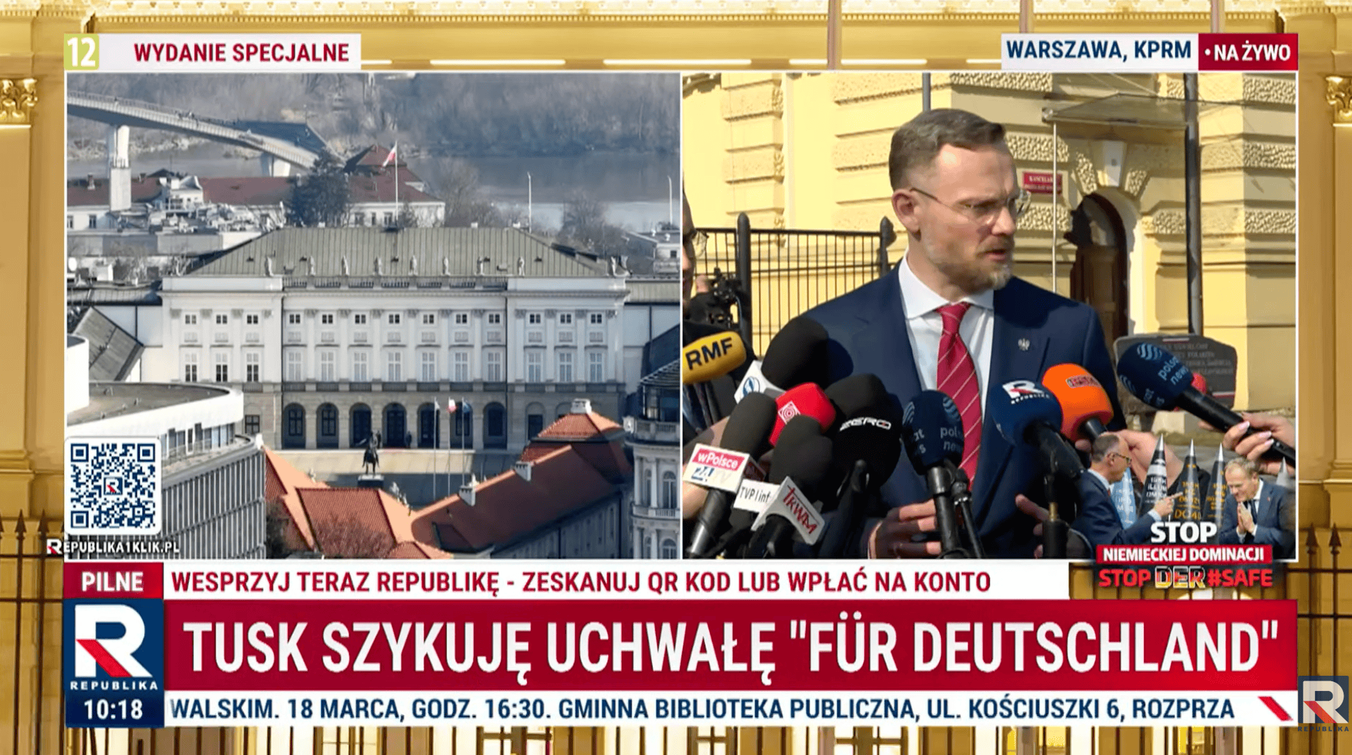 "Der Safe" kaputt. 9 najbardziej kuriozalnych pasków TV Republiki o wecie prezydenta