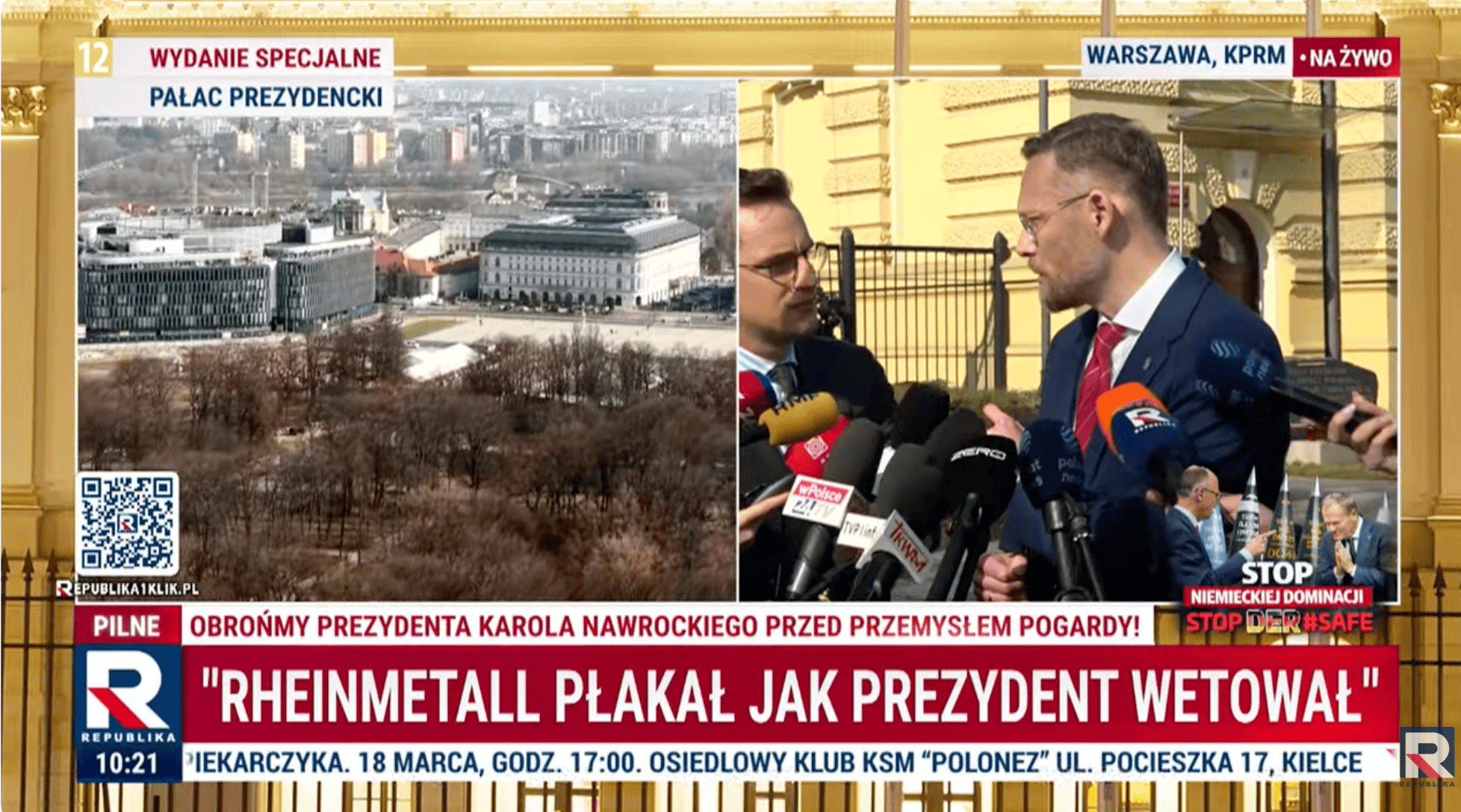 "Der Safe" kaputt. 9 najbardziej kuriozalnych pasków TV Republiki o wecie prezydenta