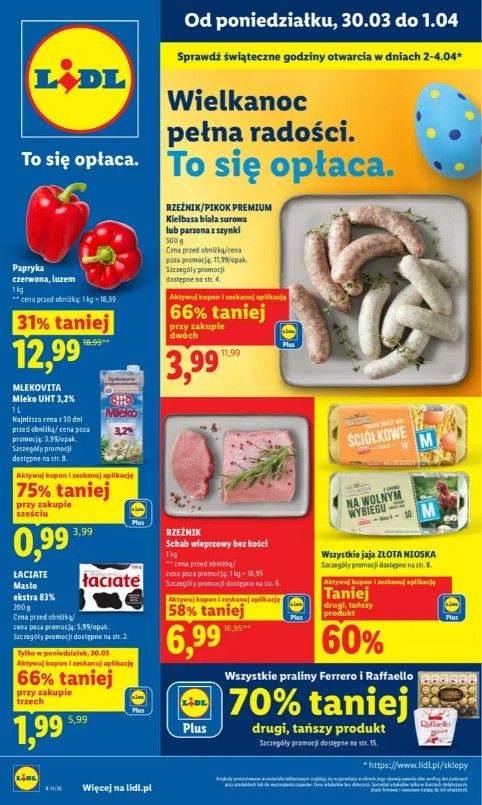 Promocyjne szaleństwo w Lidlu na Wielkanoc. Klienci wypchają koszyki, "2+2 gratis" to początek