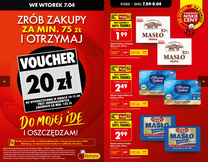 Masło niemal za darmo i oferty "2+1" to dopiero początek. Biedronka odpaliła petardę po świętach