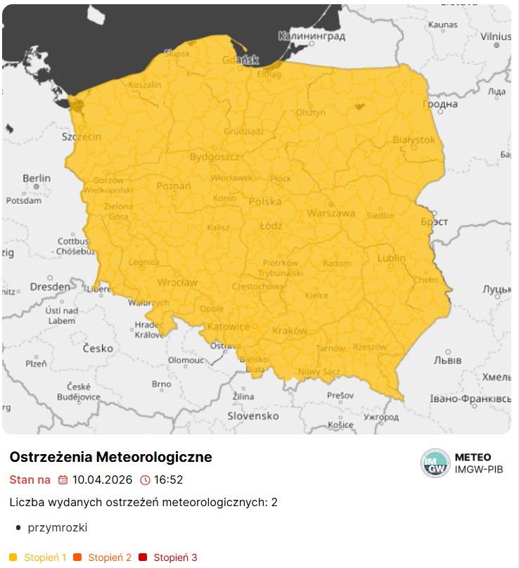 IMGW wydało ostrzeżenia od Szczecina aż po Rzeszów. Zacznie się wieczorem 