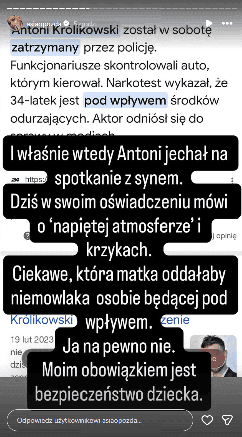 Joanna Opozda ostatecznie rozlicza Antka Królikowskiego. Nie brała jeńców