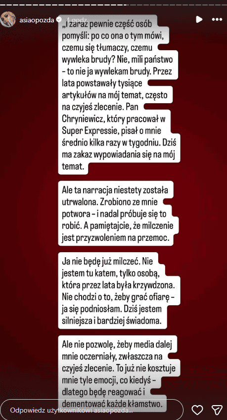 Joanna Opozda ostatecznie rozlicza Antka Królikowskiego. Nie brała jeńców