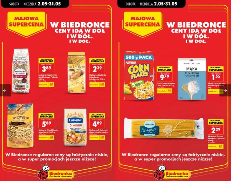 "Majowa Supercena" w Biedronce. Ceny ulubionych produktów poszybują w dół, ale trzeba się spieszyć