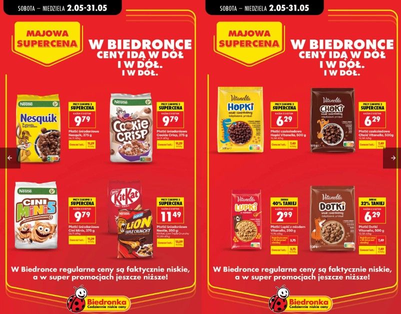 "Majowa Supercena" w Biedronce. Ceny ulubionych produktów poszybują w dół, ale trzeba się spieszyć